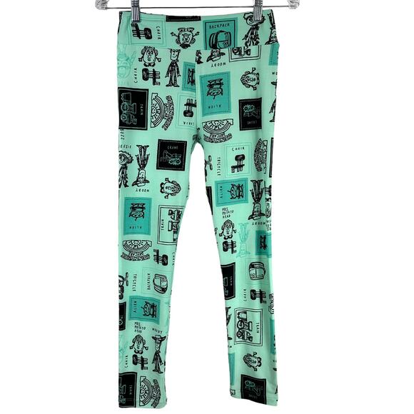 Lularoe Disney Pixar Toy Story Leggings Mint Green One Size Woody Buzz Jessie - Picture 1 of 8